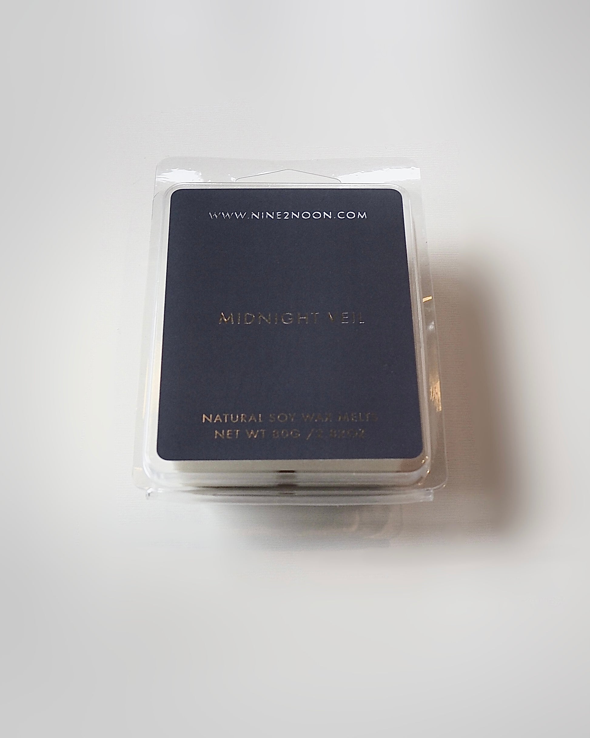 Nine2Noon Midnight Veil wax melt made with natural soy wax.