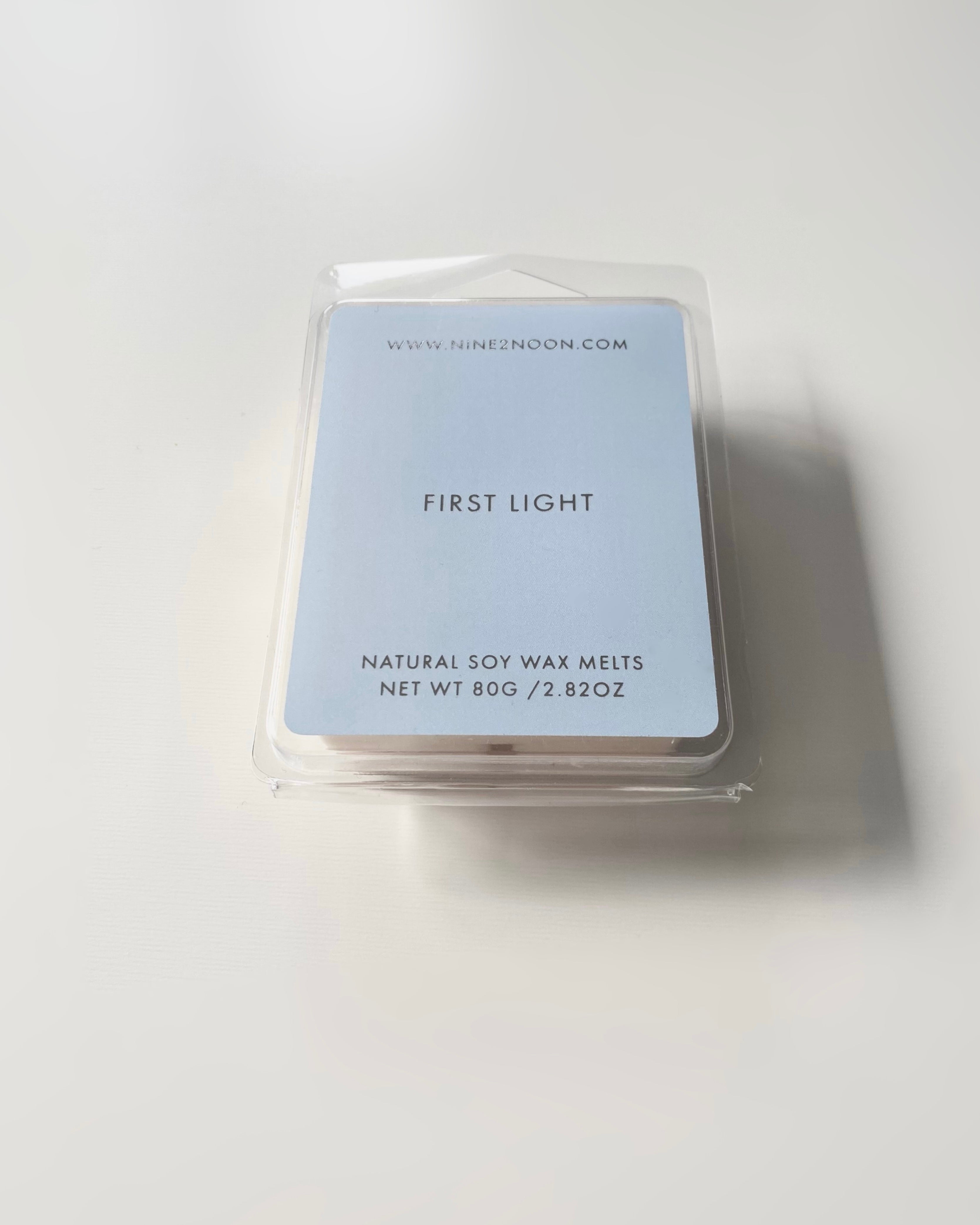 Nine2Noon First Light wax melt made with natural soy wax.