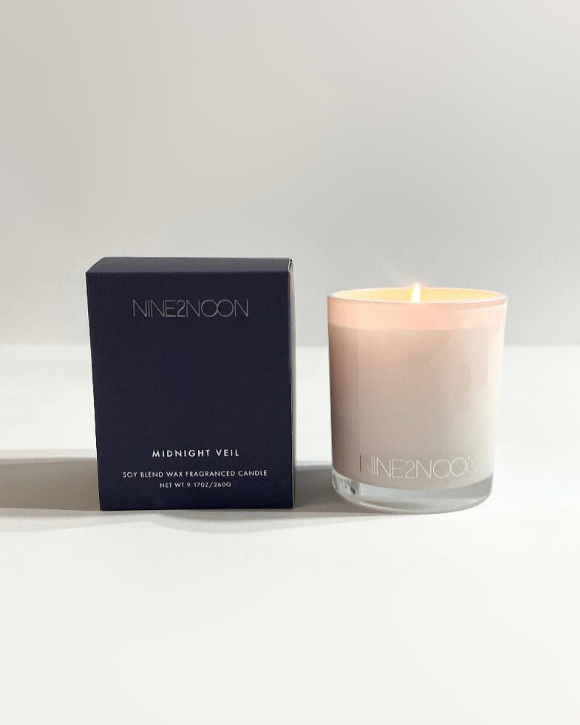Nine2Noon Midnight Veil candle made from natural soy and coconut wax.