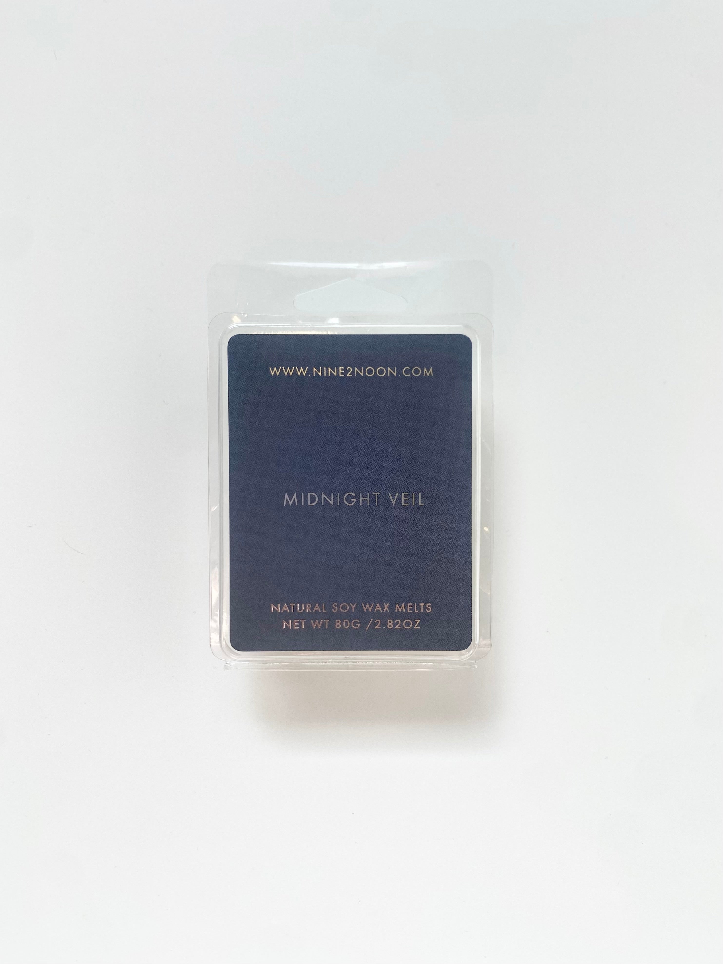 Nine2Noon Midnight Veil wax melt made with natural soy wax.