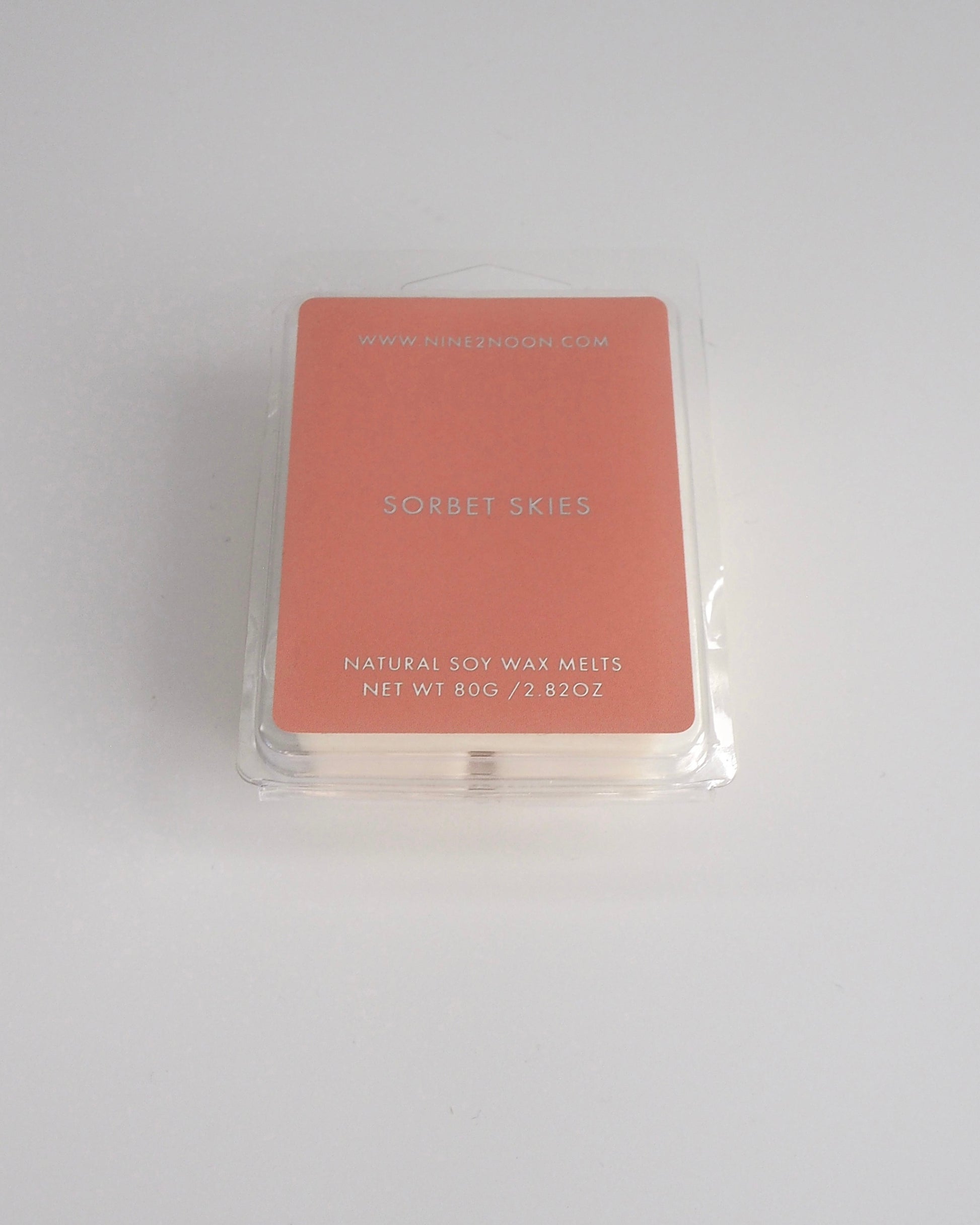 Nine2Noon Sorbet Skies wax melt made with natural soy wax.