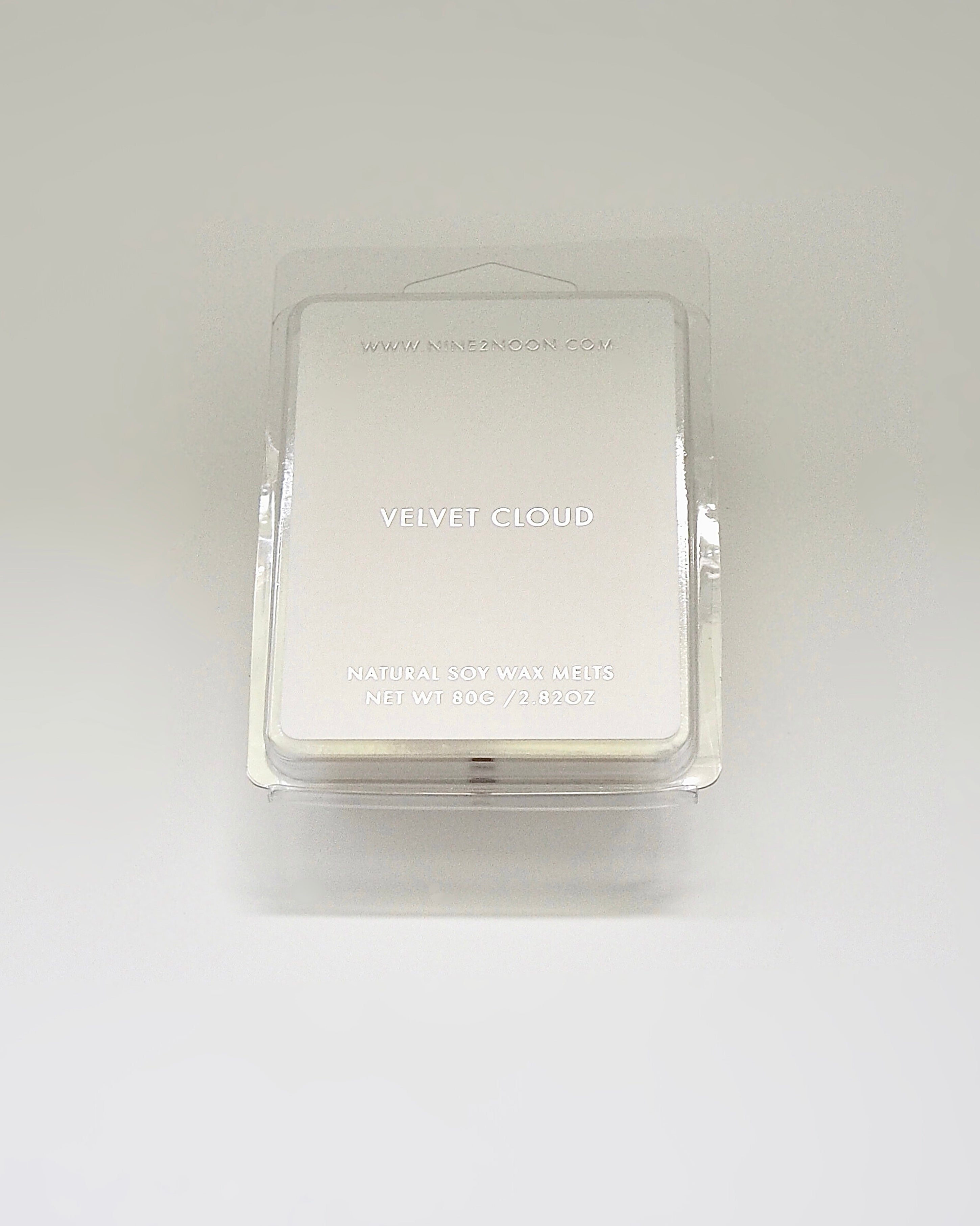 Nine2Noon Velvet Cloud wax melt made with natural soy wax.