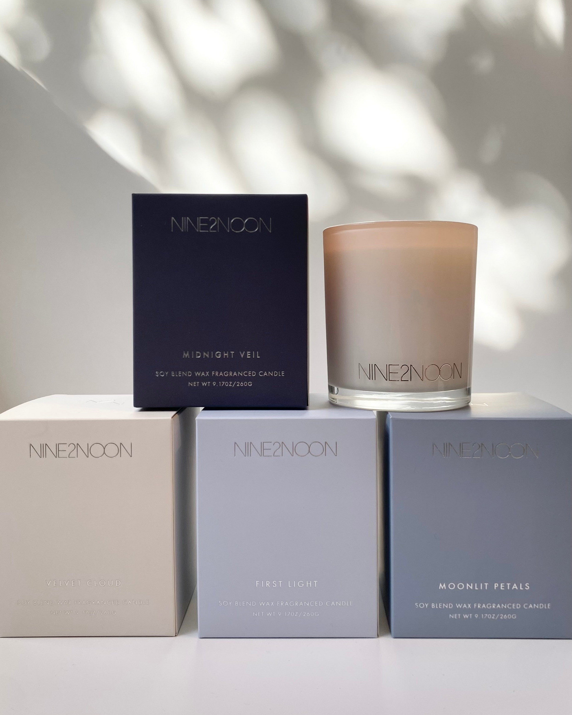 Velvet Cloud, First Light, Moonlit Petals, Midnight Veil