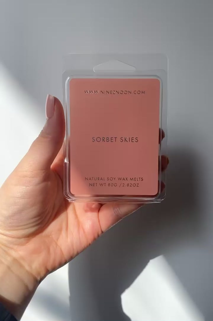 Load video: Sorbet Skies Wax Melt - Lychee, Guava &amp; Lime